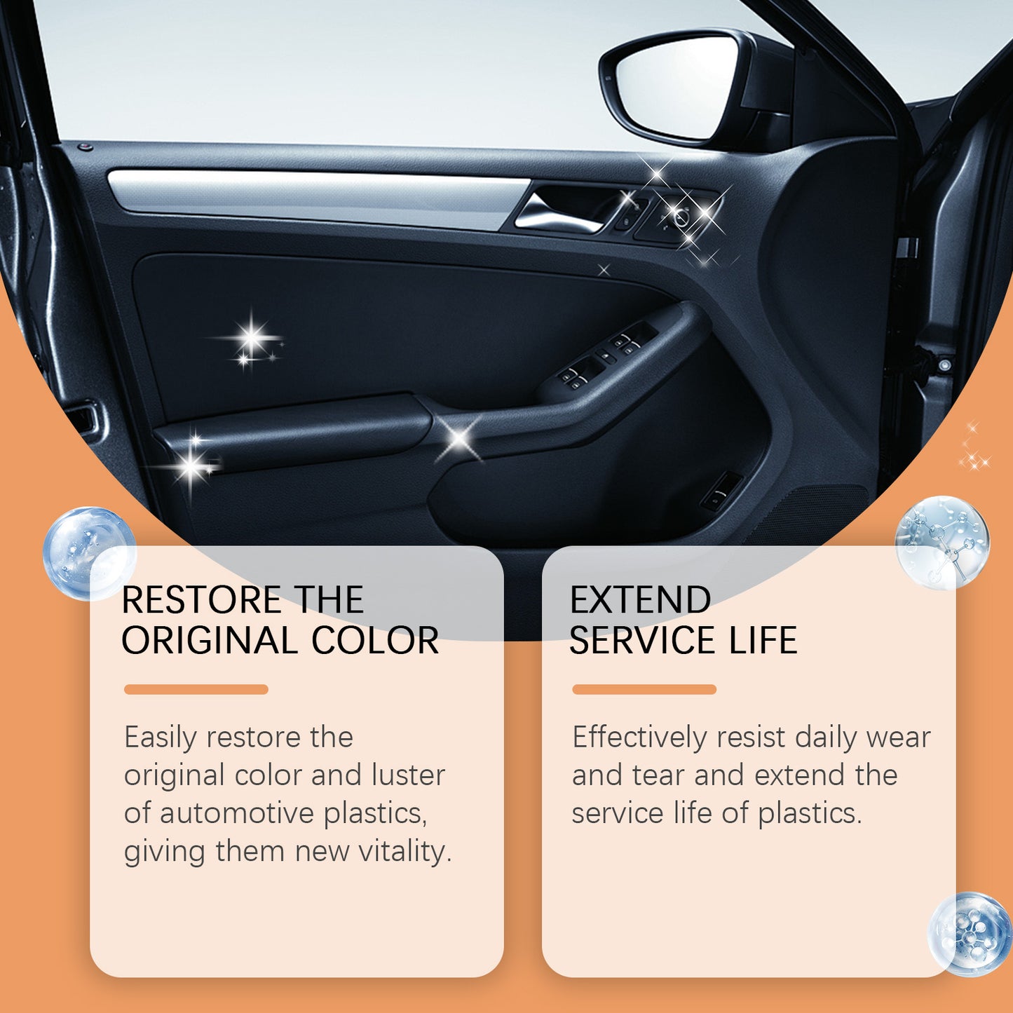 Automotive Plastic Retreader Interior Parts Stain Cleaning, Blackening And Brightening Care Plastic Retreader