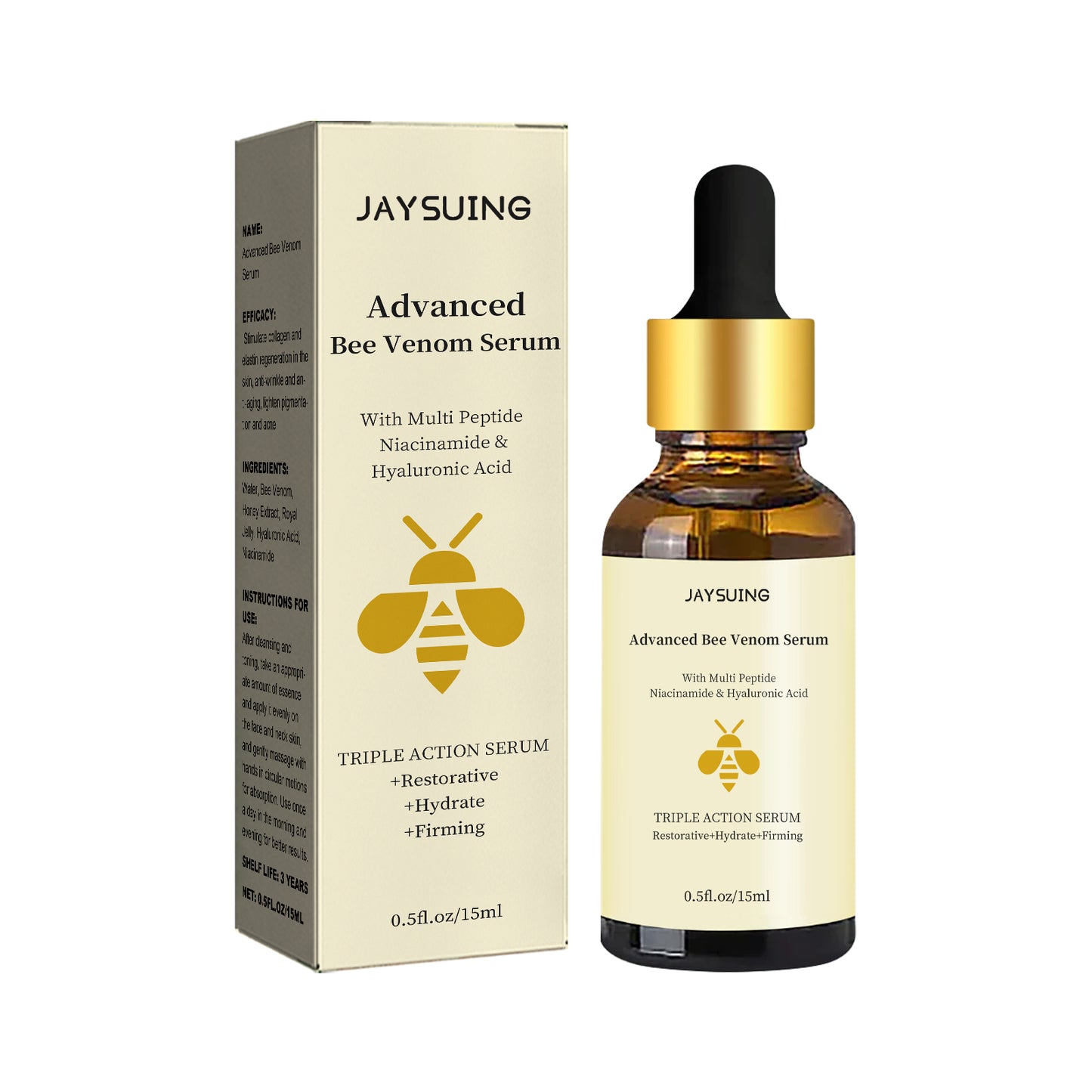 Bee Venom Essence, Reduces Lines Repair Dull Moisturizing Firming Skin Essence