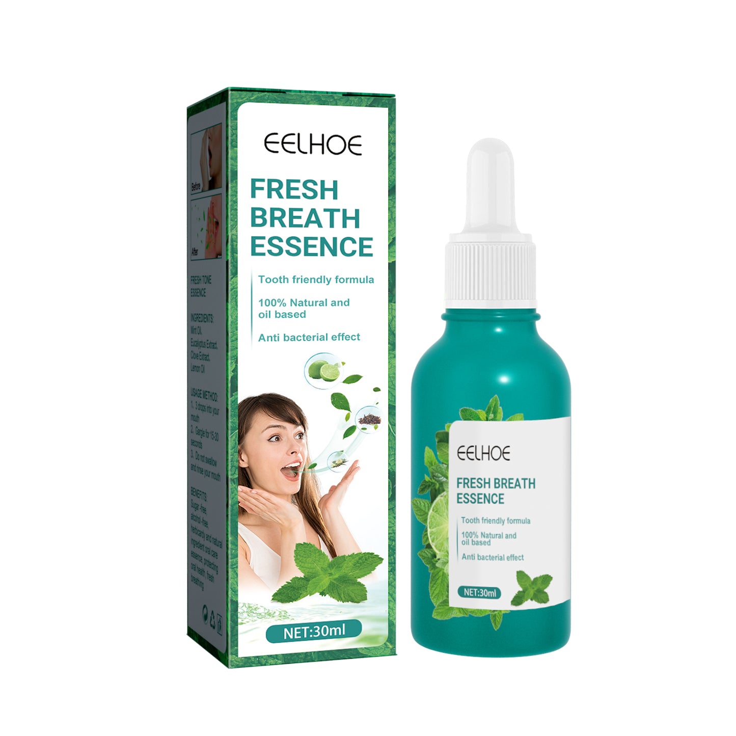 Fresh Breath Essence, Cleans Bad Breath And Leaves Fresh Breath Mint Scent Essence