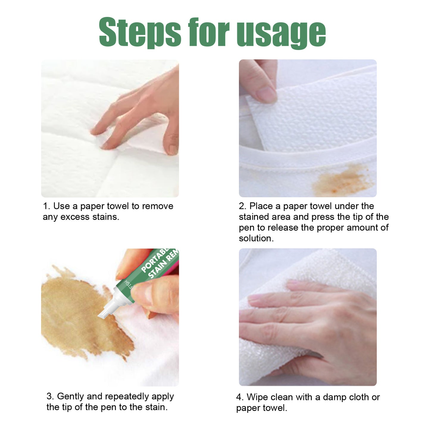 Portable Precision Stain Remover Pen, Free Wash Remove Oil Stains Yellow Clothes Clean And Decontamination Pen