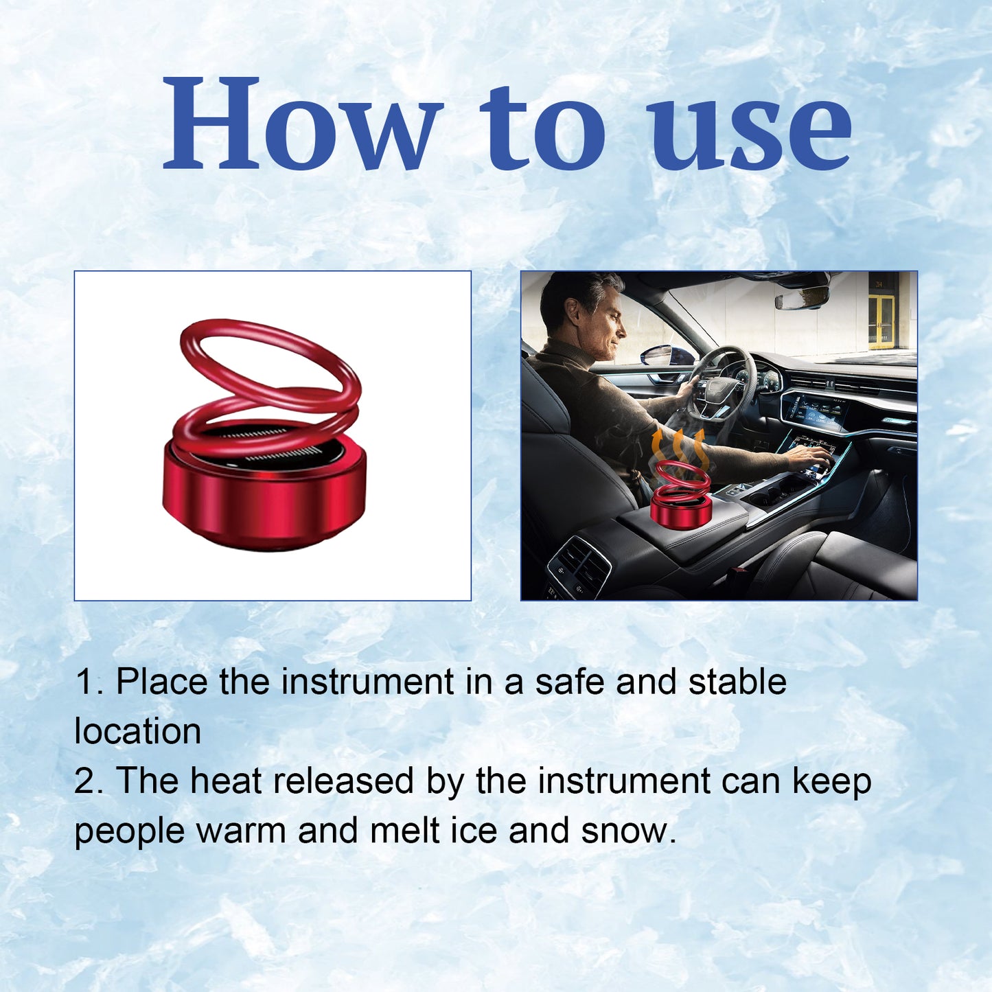 Portable Dynamic Molecular Heater, Car Window Snow, Ice And Fog Removal Convenient Heater
