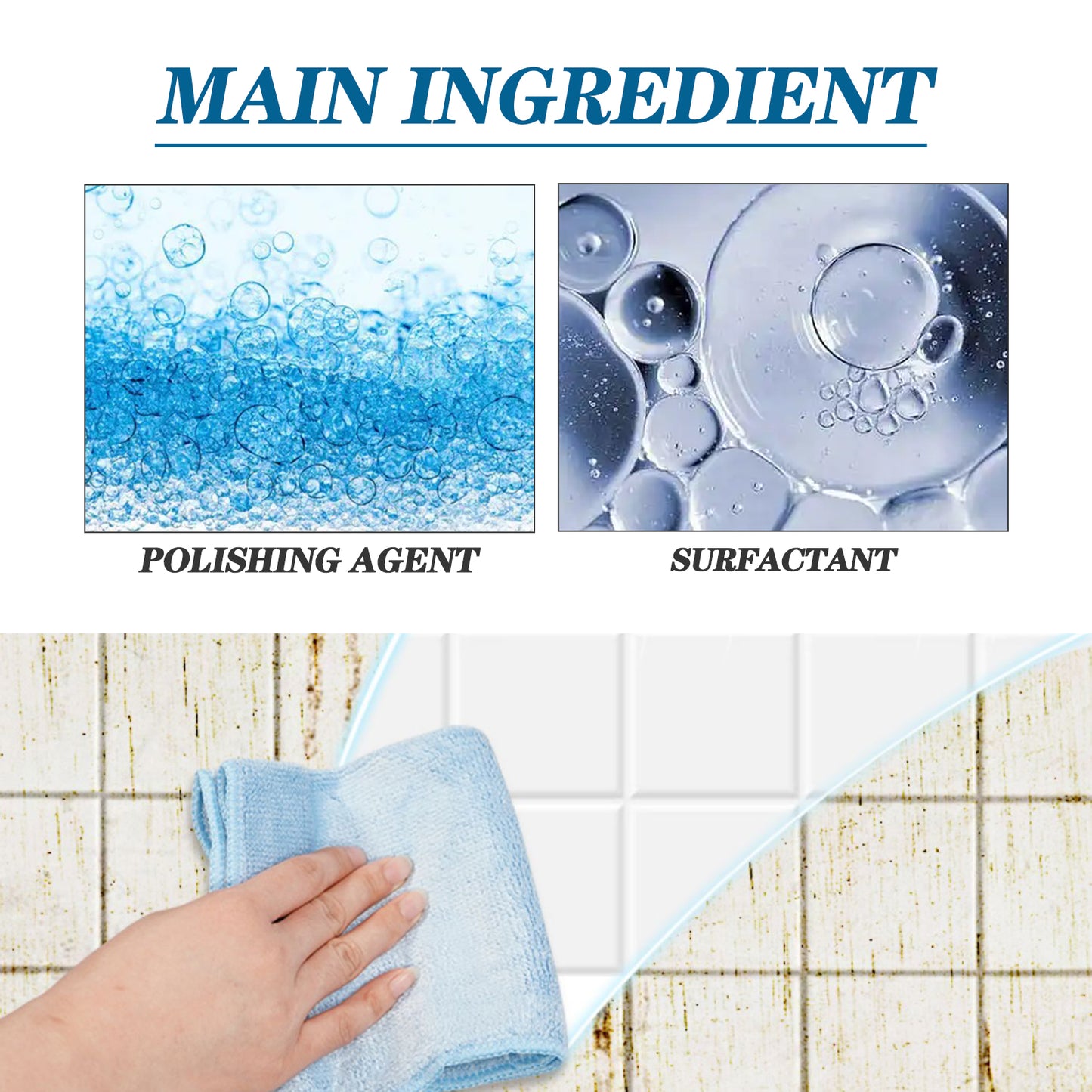 Stones Cleaning Powder, Kitchen Countertop Marble Tile Cleaning Oil Stain Removal Polishing Powder