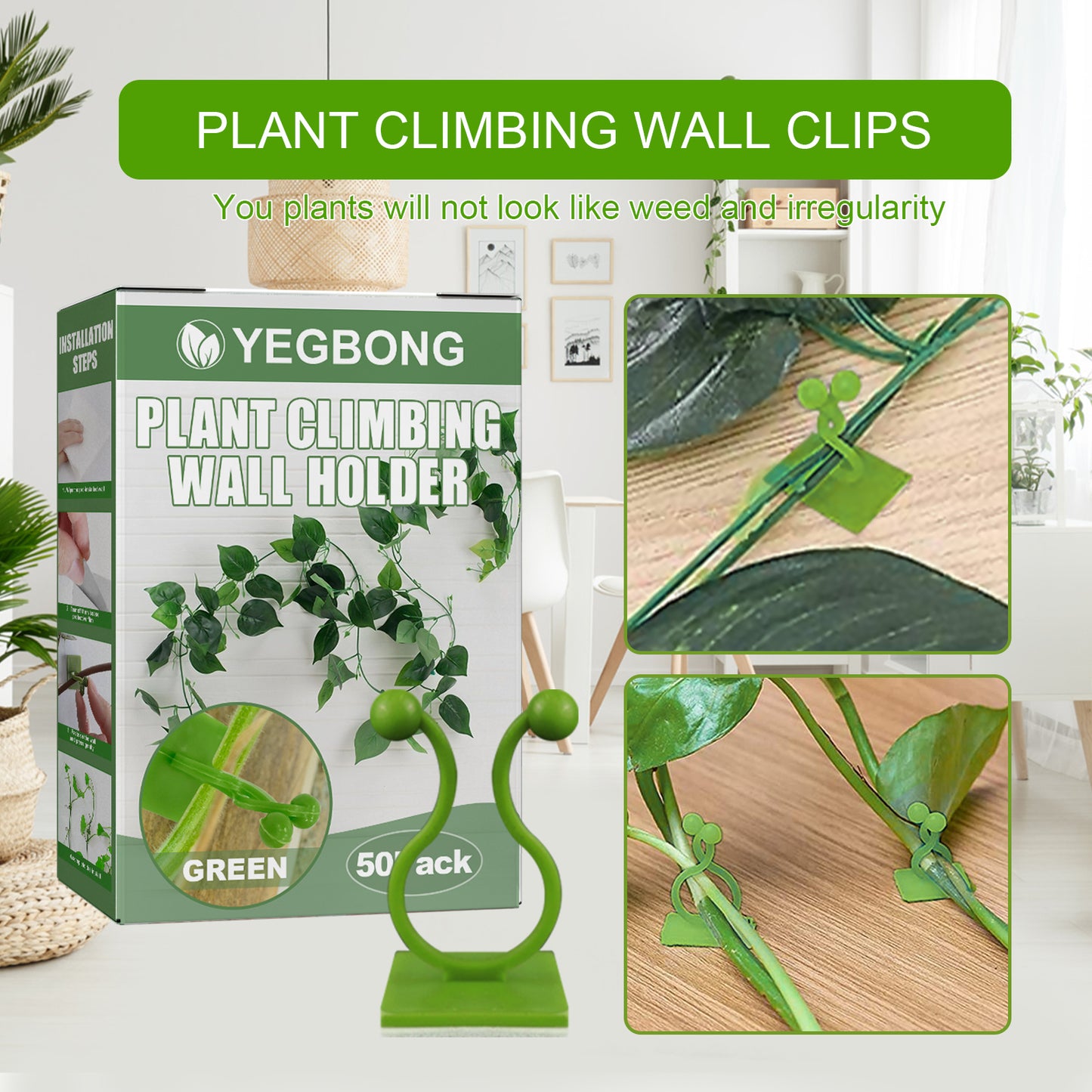 Plant Climbing Wall Holder, Household Vine Plant Wall Climbing Self-adhesive Retainer
