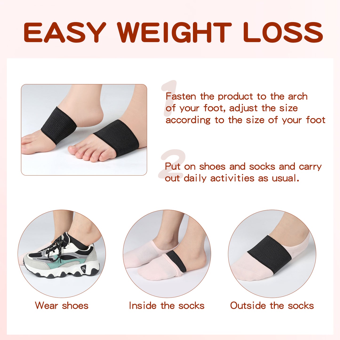 Shaped Foot Pad, Firming Abdominal Fat Slimming Body Shaping Arch Correction Heart Massage Care Pad
