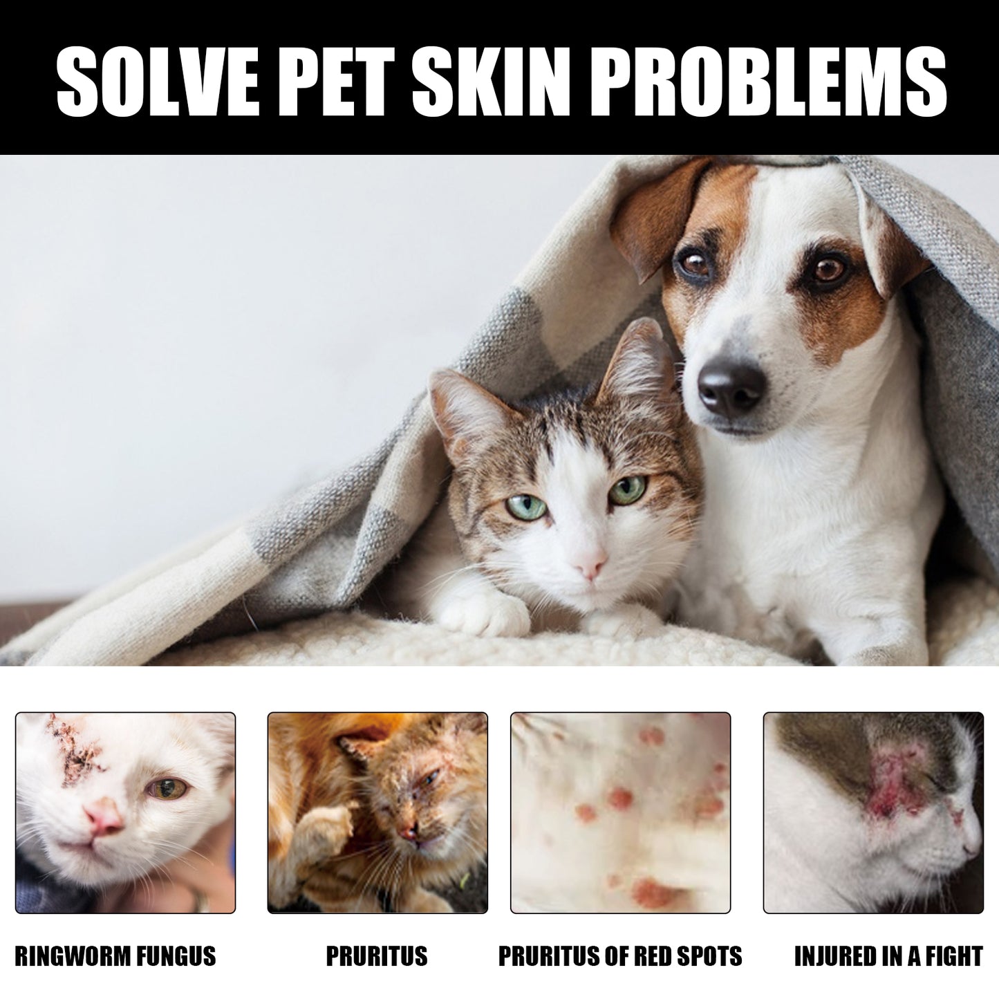 Cat Ringworm Spray, Pet Cats Anti-Mite Cat Moss Care Skin External Use Anti-Itch Spray