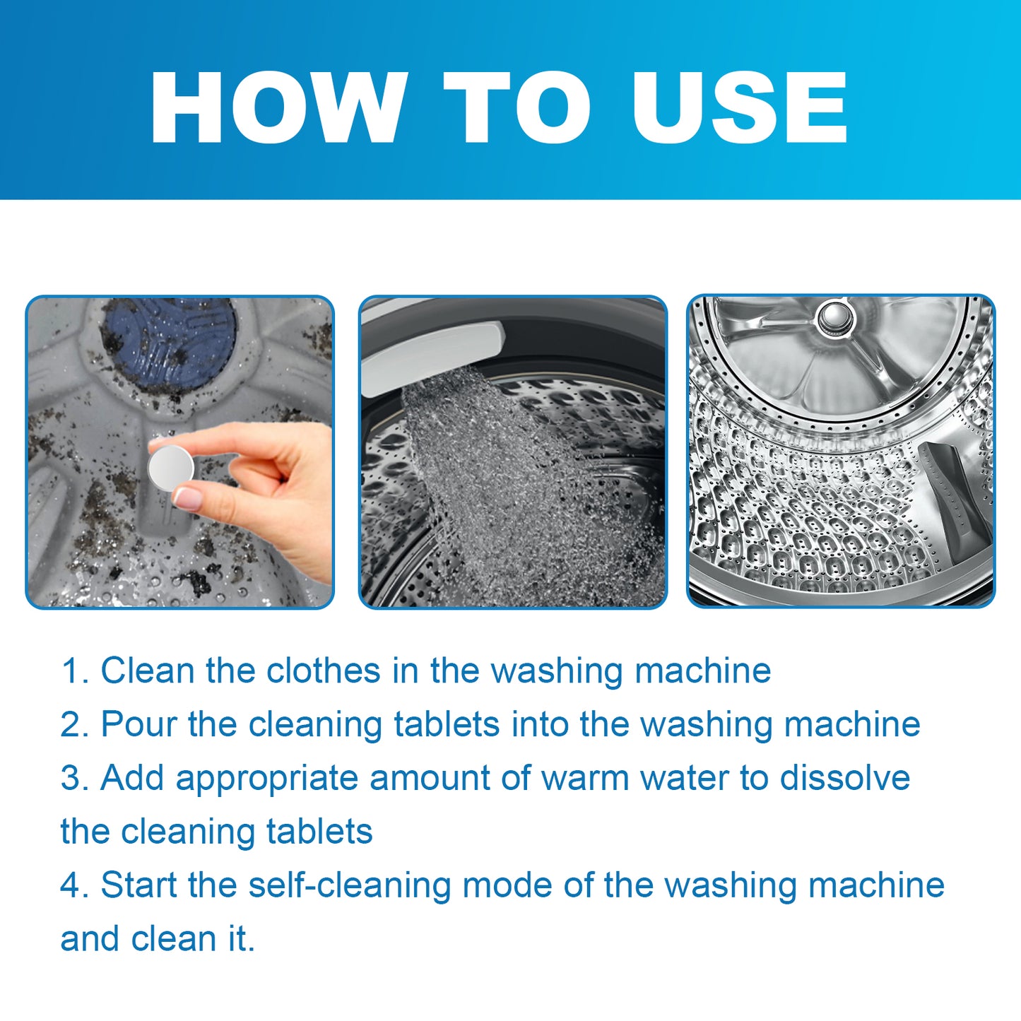 Washing Machine Cleaner, Washing Machine Tank Automatic Drum Liner Dirt Cleaning Sheet