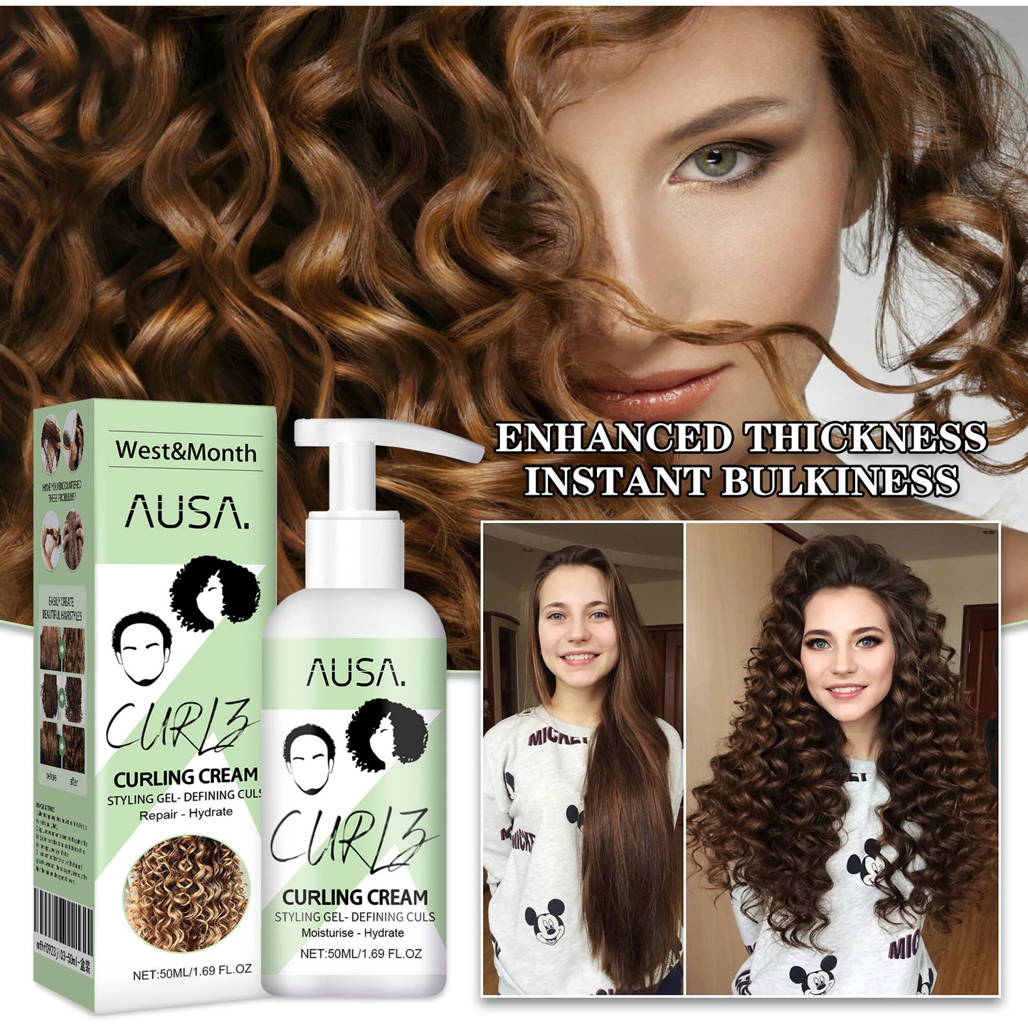 Curly Hair Elastin, Moisturizing Curly Hair Styling Fluffy Elastic Strong Hair Smoothing Frizz And Hair Care