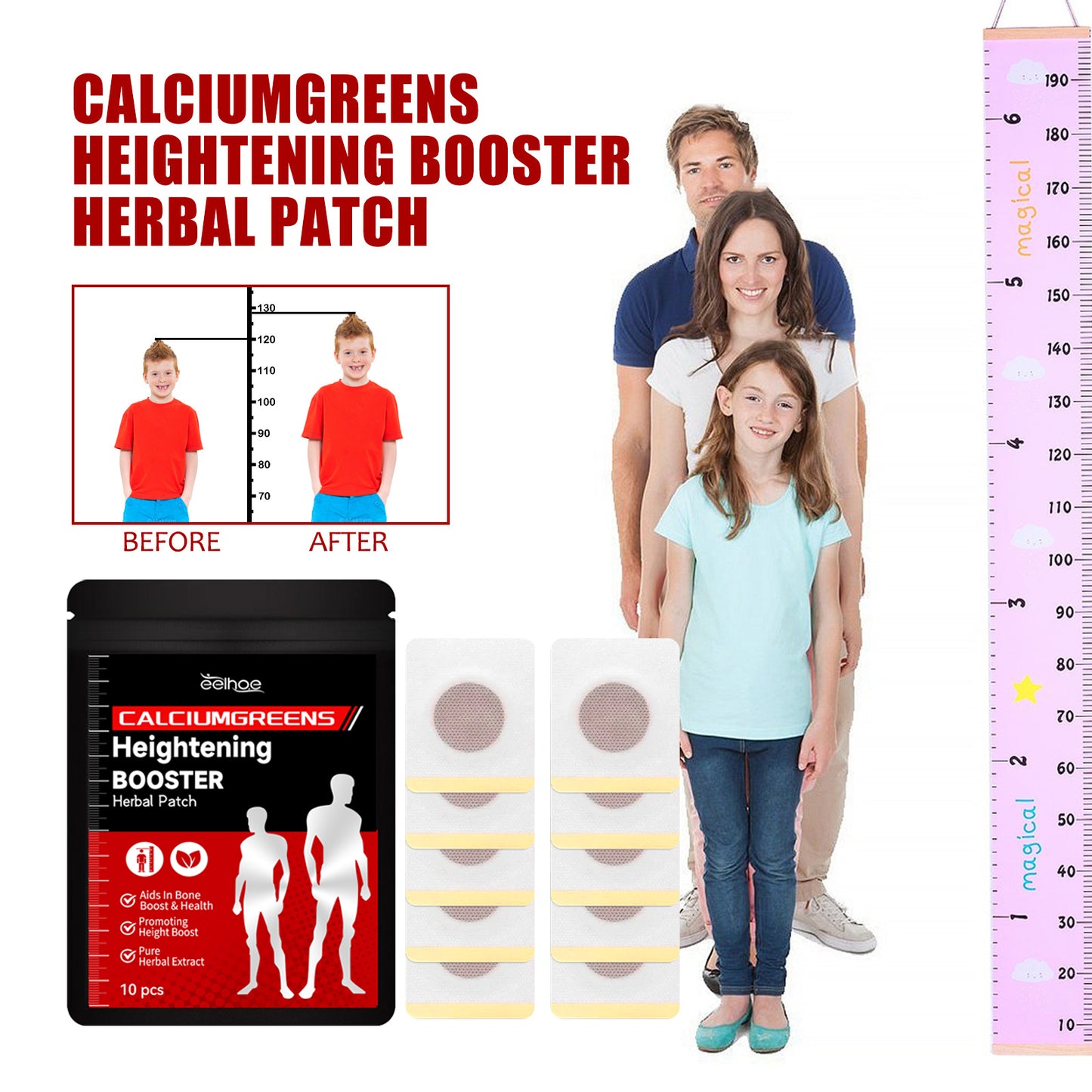 Herbal Boost Patch For Teenagers And Children Height Long Foot Care Boost Patch
