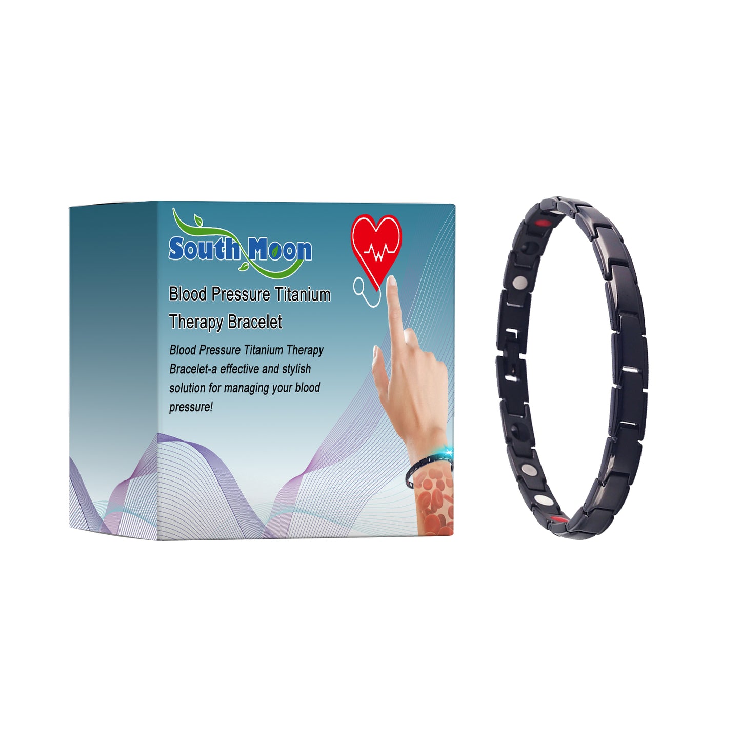 Blood Pressure Titanium Therapy Bracelet, Lightheadedness Relief Body Discomfort Capsule Body Care Bracelet