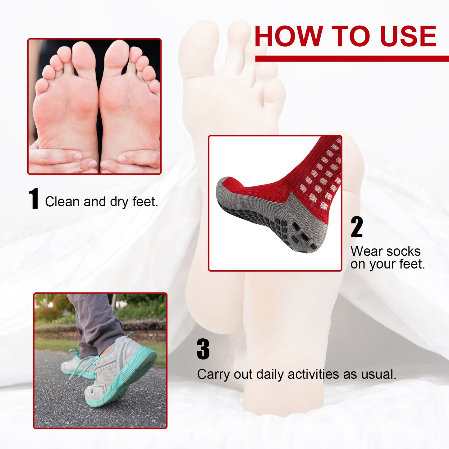 Foot Massage Socks, Outdoor Exercise Fitness Breathable Comfort Foot Massage Promote Non-Slip Warm Socks