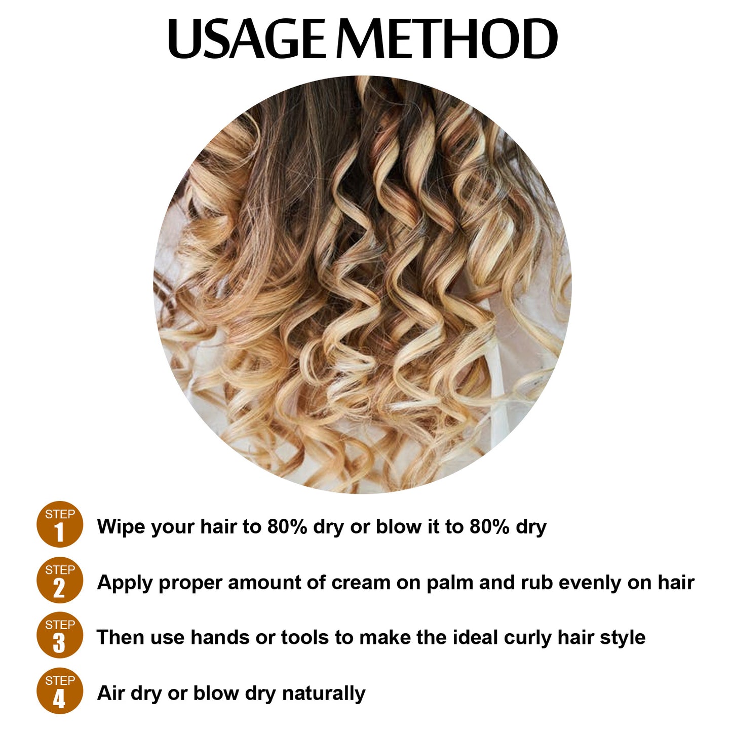 Elastin, Anti-Frizz Curly Hair Volumizing Natural Fluffy Moisturizing Styling Perm Care Style