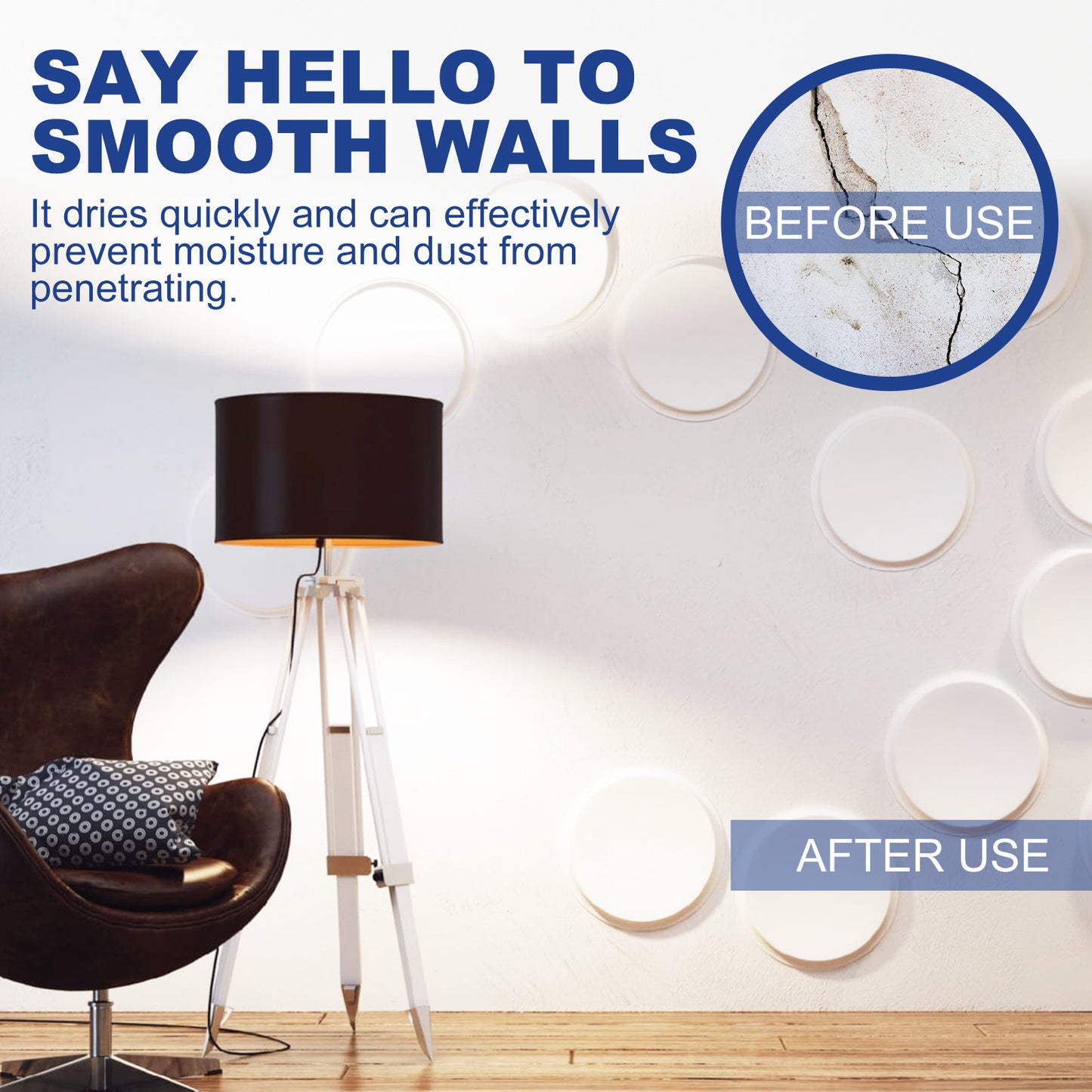 Wall Repair Paste, Home White Wall Crack Repair Plaster To Cover Mildew Stain Renovation