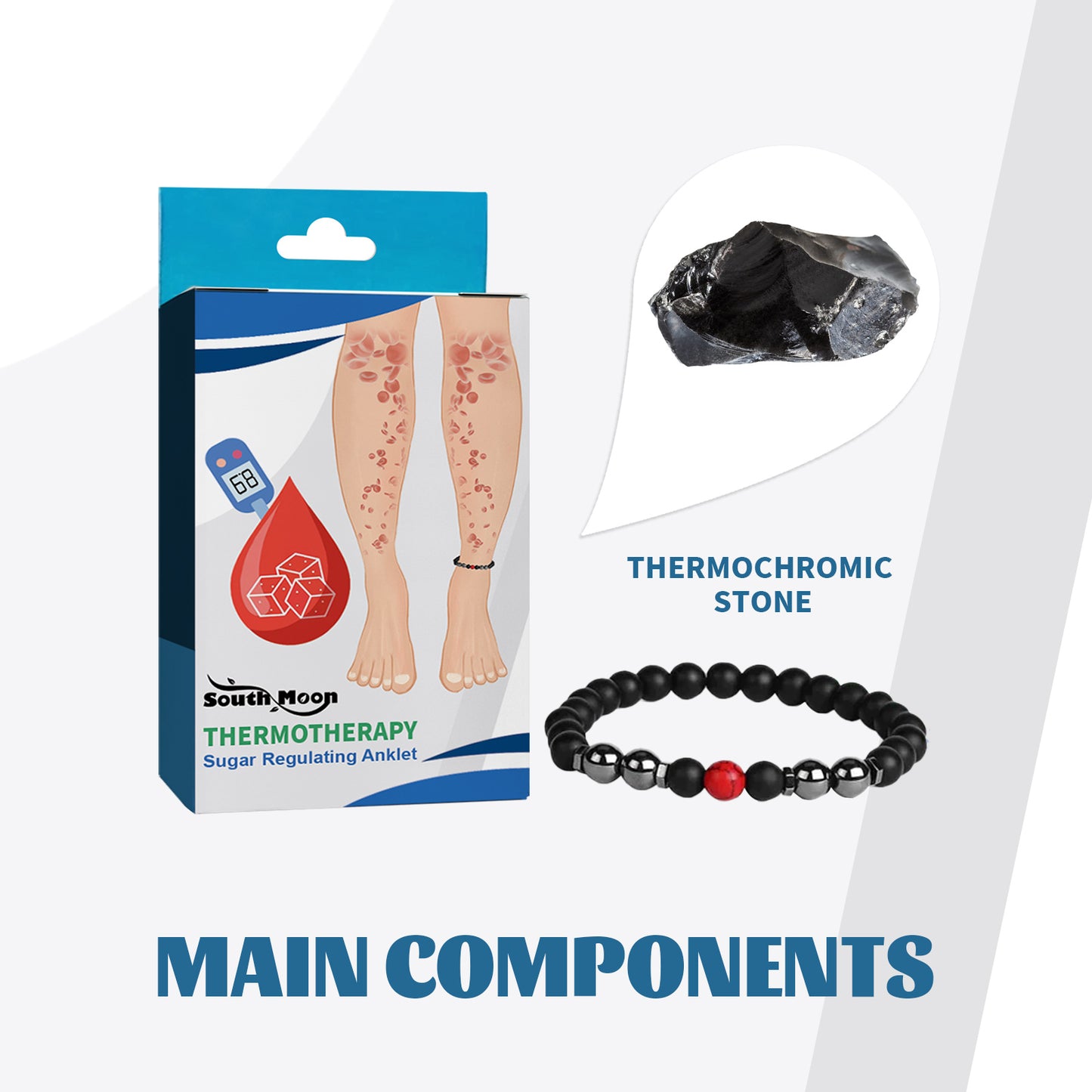 Nursing Foot Chain, Soothing Dizziness Body Discomfort Sugar Relief Health Care Anklet