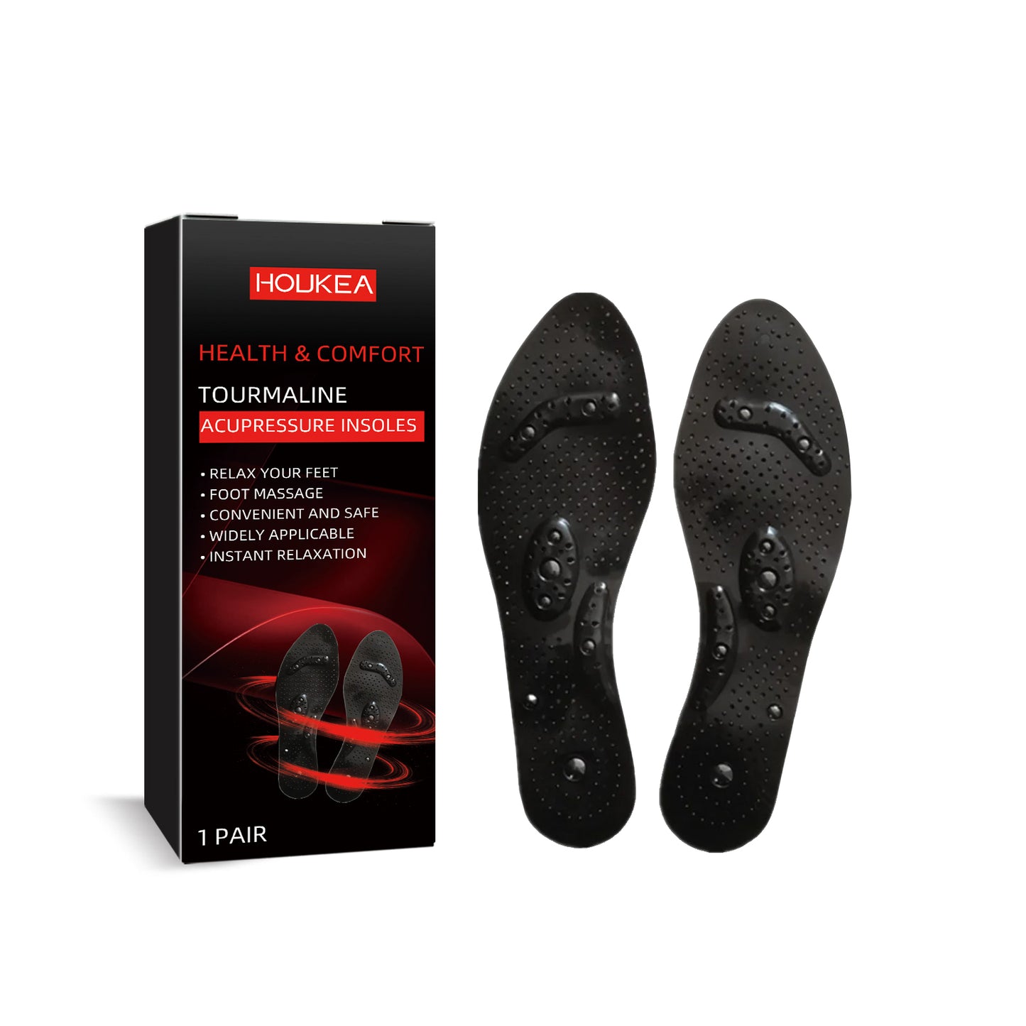 Tourmaline Acupressure Insoles, Foot Care Vein Repair Body Toning Body Care Foot Pads
