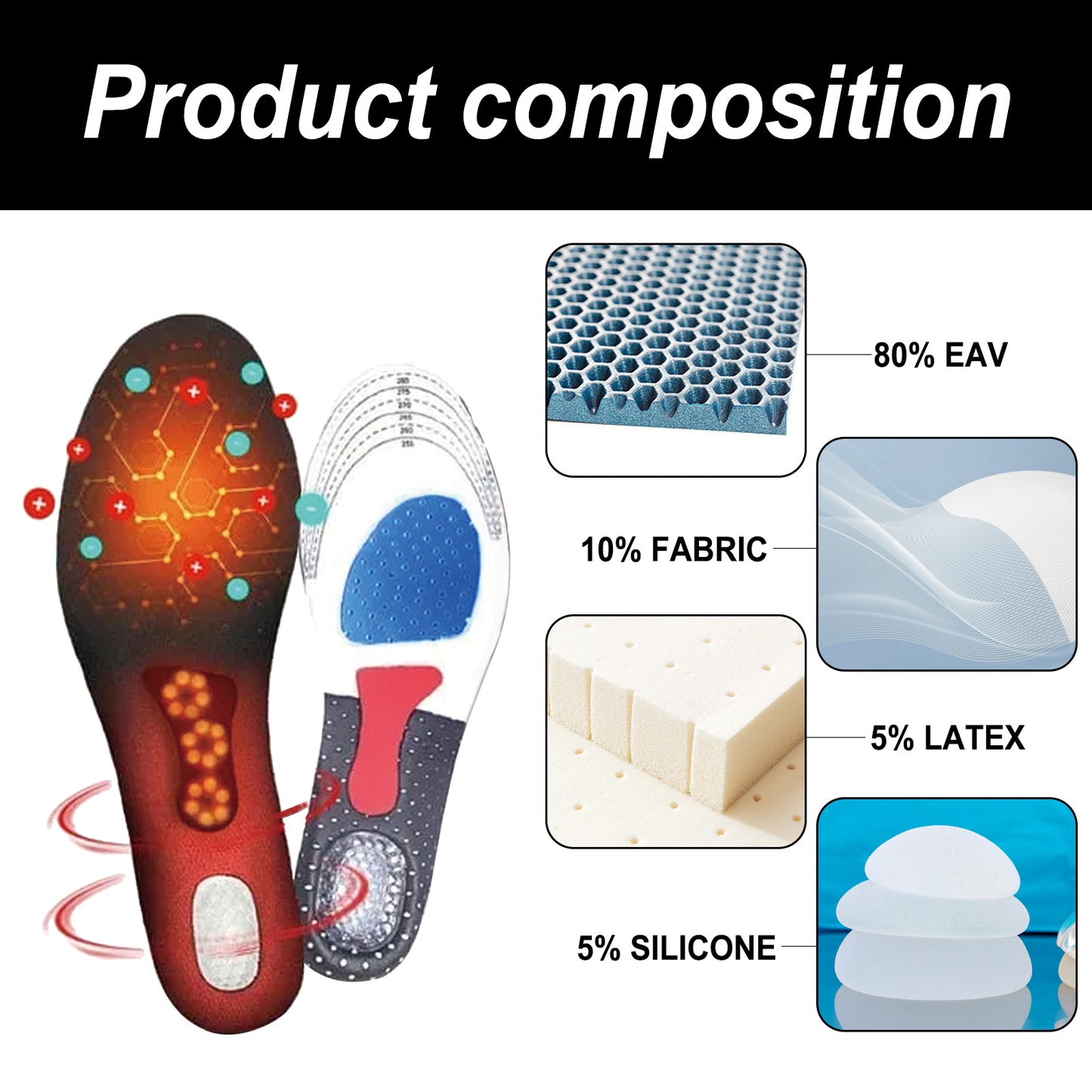 Arch Revitalize Height Boost Insole, Reduce Exercise Fatigue Foot Posture Correction Non-Slip Wear Resistant Insoles