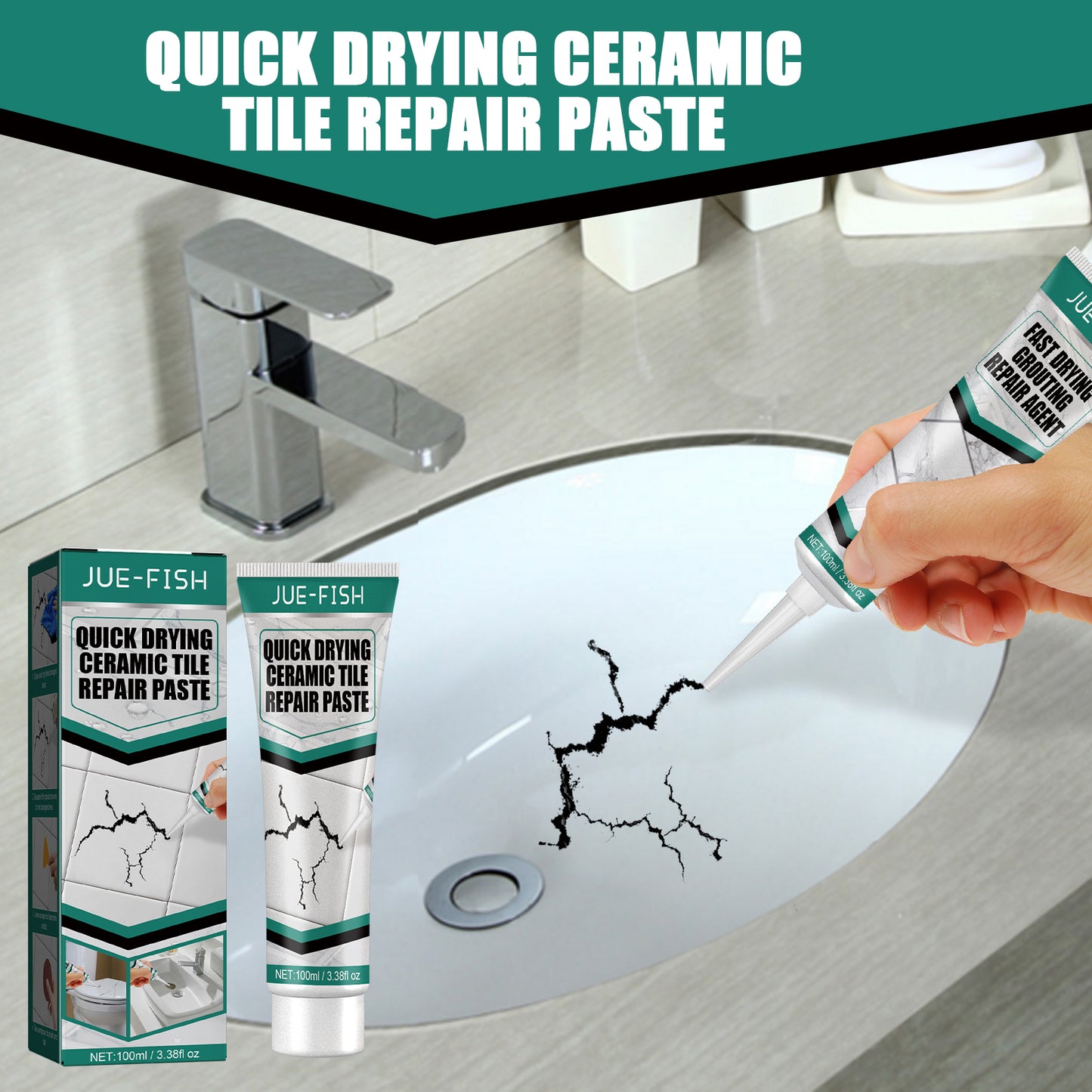 Tile Repair Paste Crack Repair Tile Quick Drying Adhesive Marble Bathtub Furniture Toilet