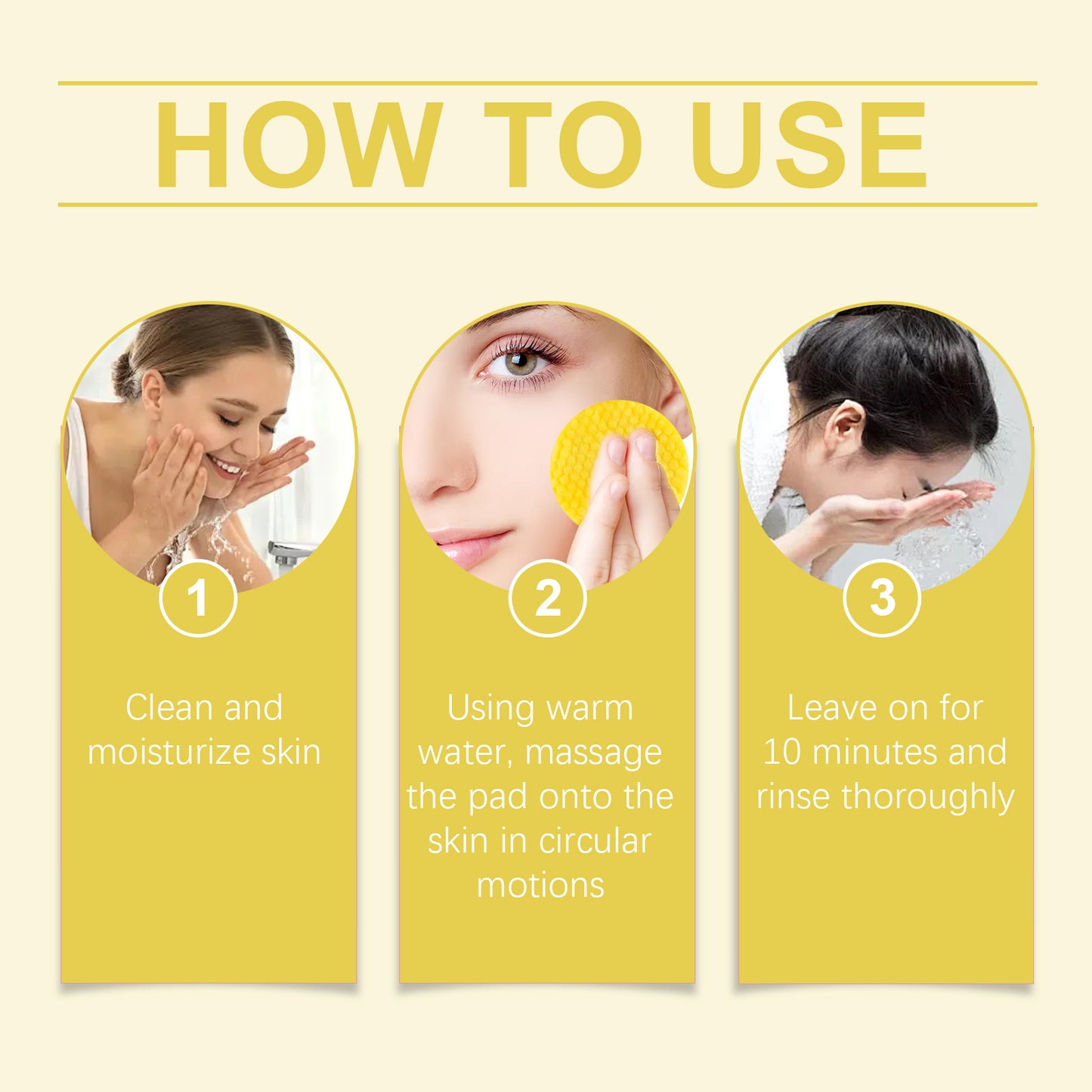 Turmeric Acid Cleansing Pad Facial Skin Pore Cleansing, Makeup Remover Gentle Exfoliating Cleansing Pad