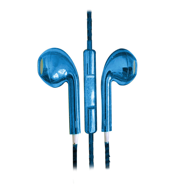 STEREO EARBUDS W/MIC BLU