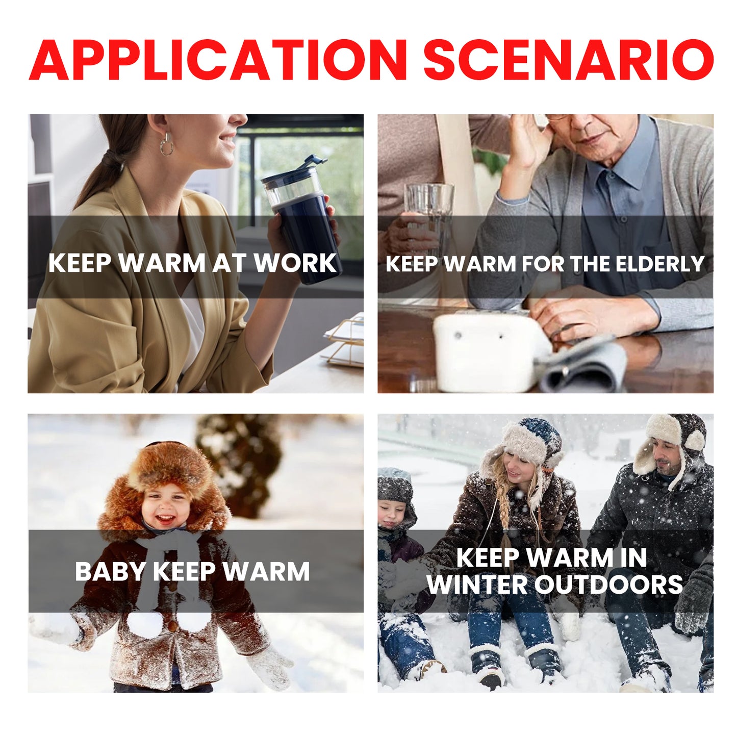 HouKea Heating Scarf, Winter Neck Protector Hot Compress Neck Cover Cold Anti-Freezing Warm Heat Scarf Warm Baby