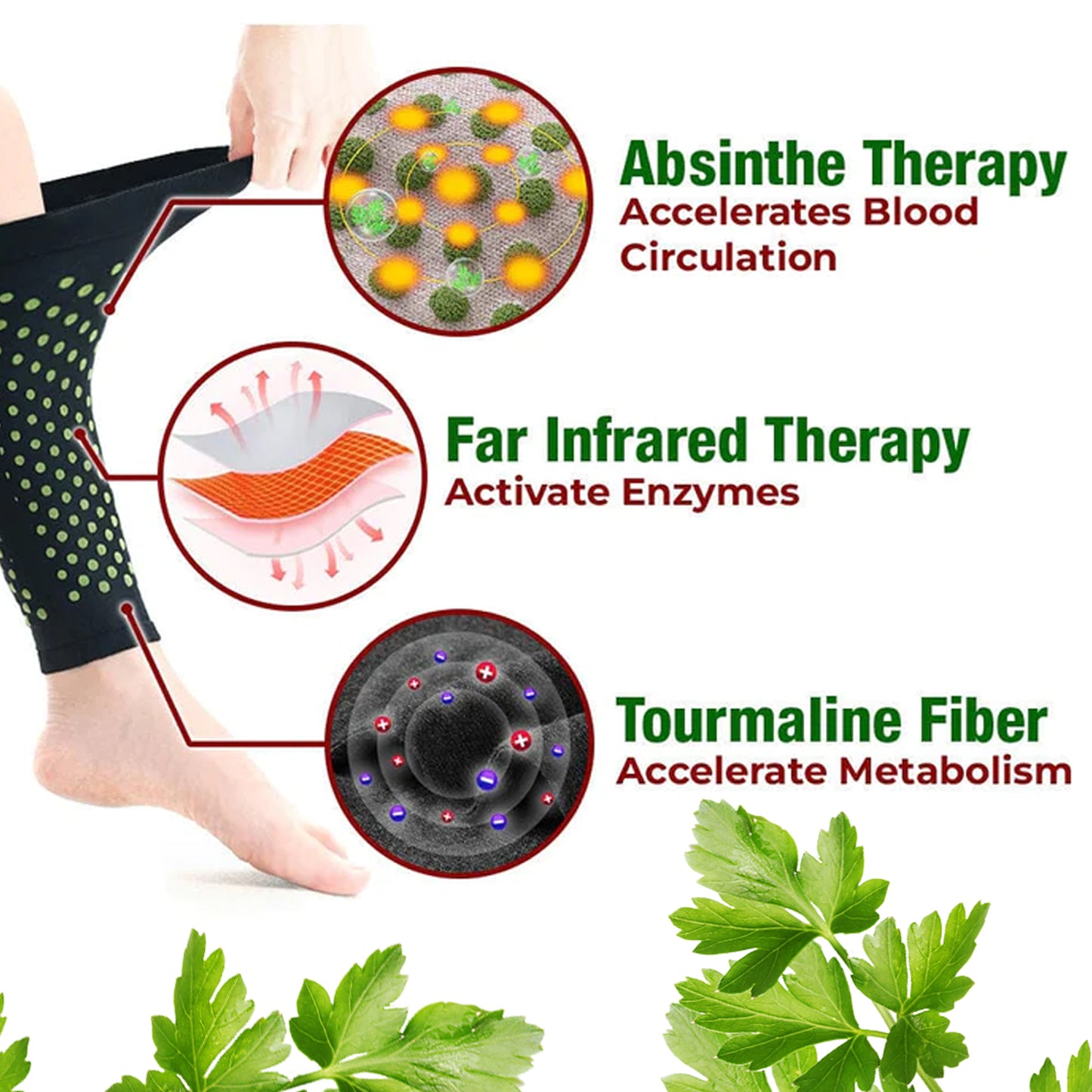 HouKea Heating Leg Cover, Relieve Lymphatic Swelling Venous Care Smooth Blood Vessel Bulges Warm Warm Leg Cover
