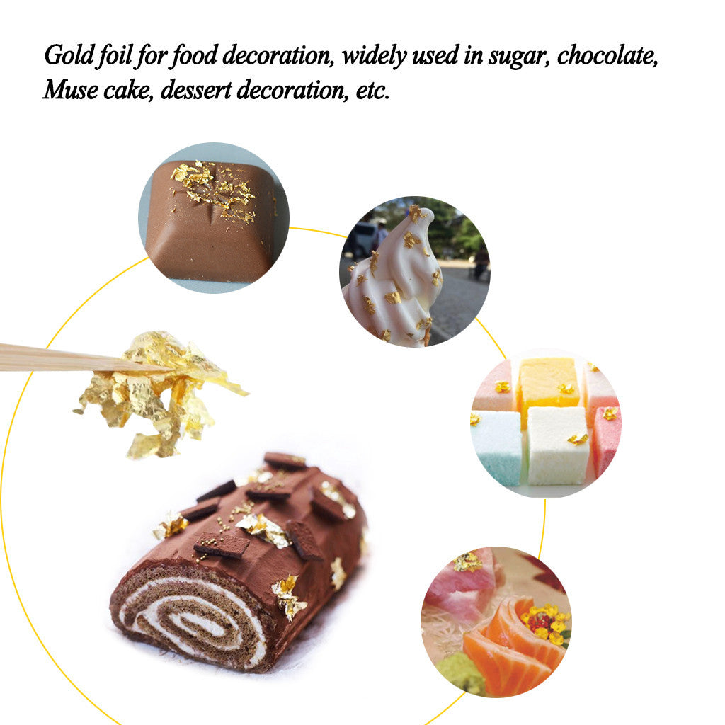 Gold Foil Pastry Decorations, Pastry Decoration Mask Treatment With Decorative Supplies