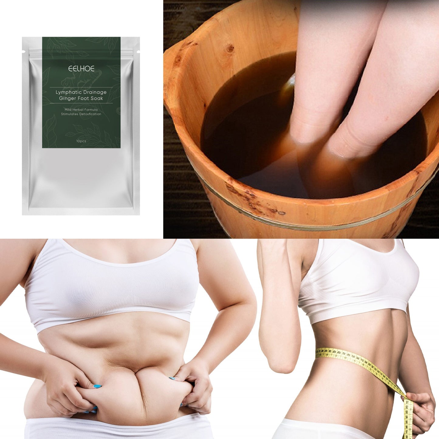 Ginger Foot Bath Pack Lymphatic Relief Muscle Soreness Slimming Foam Foot Pack To Remove Wet Cold Storm Sweat Body