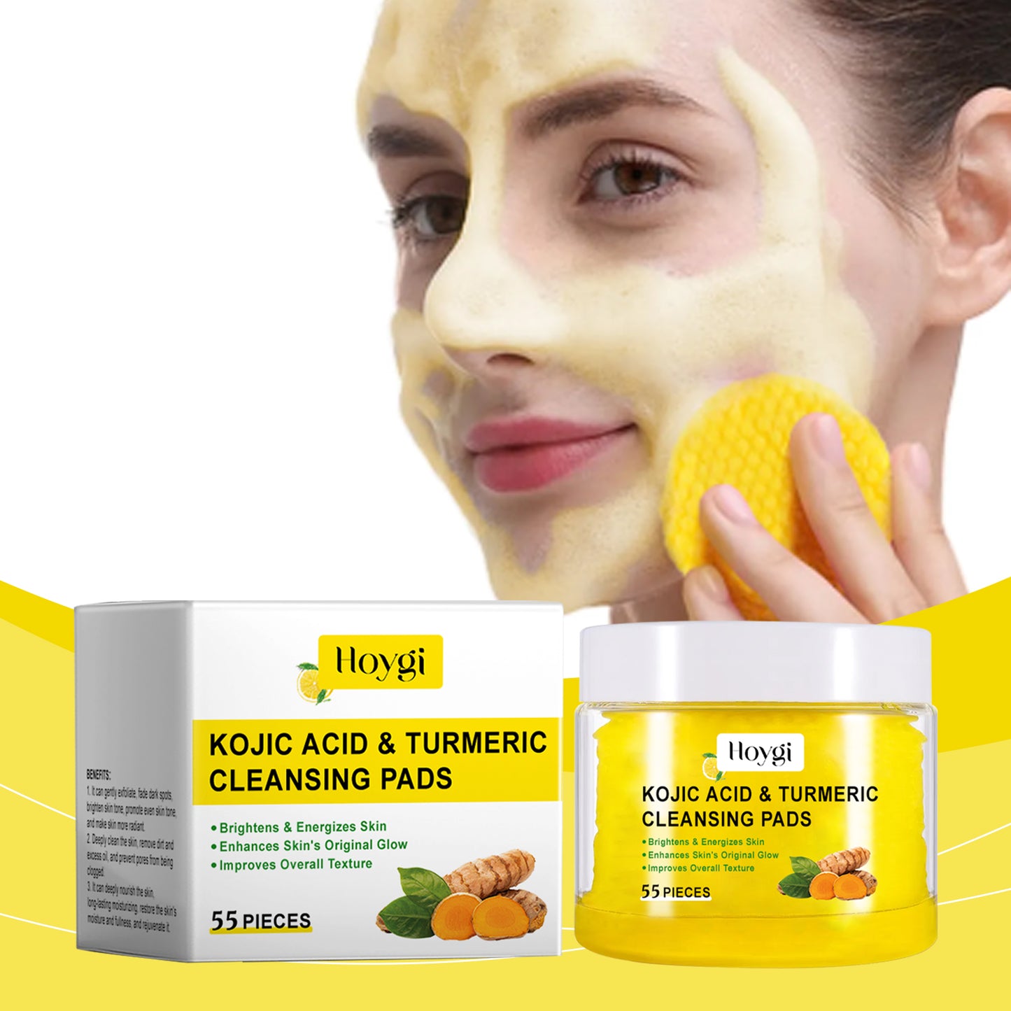 Turmeric Cleansing And Exfoliating Pad Gently Cleanses And Brightens Skin Care Moisturizing Facial Skin Cleansing Pad