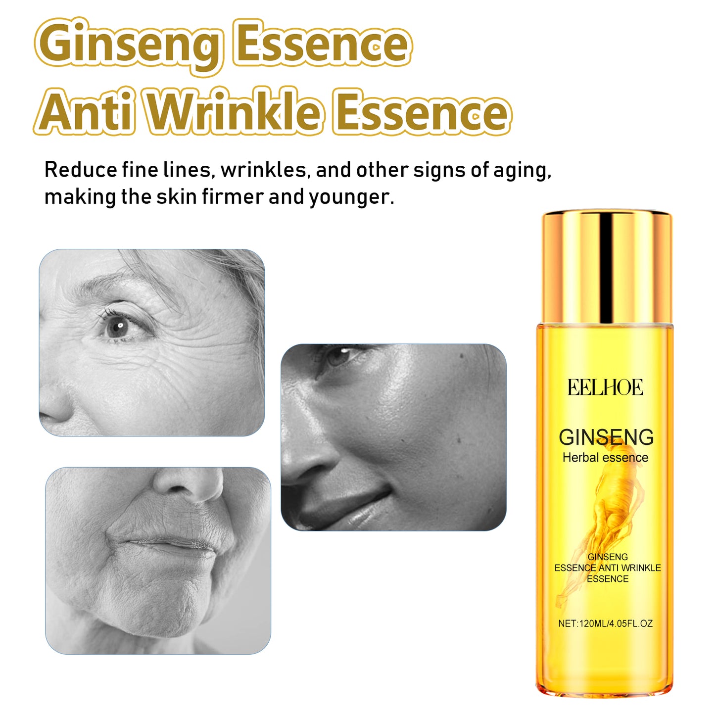 Ginseng Essence Anti Wrinkle Essence, Wrinkles Firming Facial Skin Smooth And Tender And Elastic