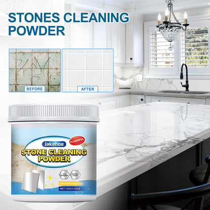 Stones Cleaning Powder, Kitchen Countertop Marble Tile Cleaning Oil Stain Removal Polishing Powder