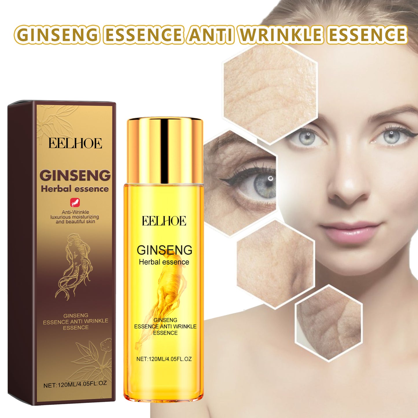 Ginseng Essence Anti Wrinkle Essence, Wrinkles Firming Facial Skin Smooth And Tender And Elastic
