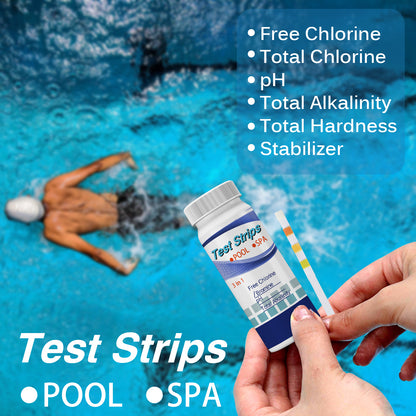 Test Strips, Swimming Pool Speed Residual Chloric Acid Base Number Total Alkalinity Total Hardness Water Quality Test Paper