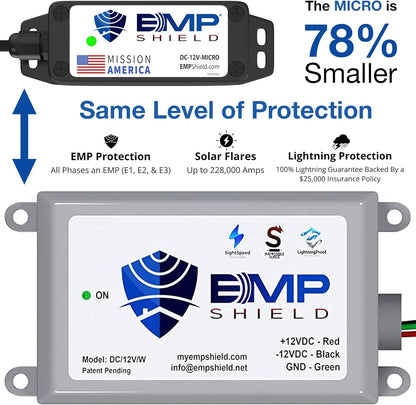 EMP Shield – Micro Vehicle EMP Protection 12 Volt DC for Car and Truck (DC-12V-Micro) Lightning, Solar Flare, and Surge Protection