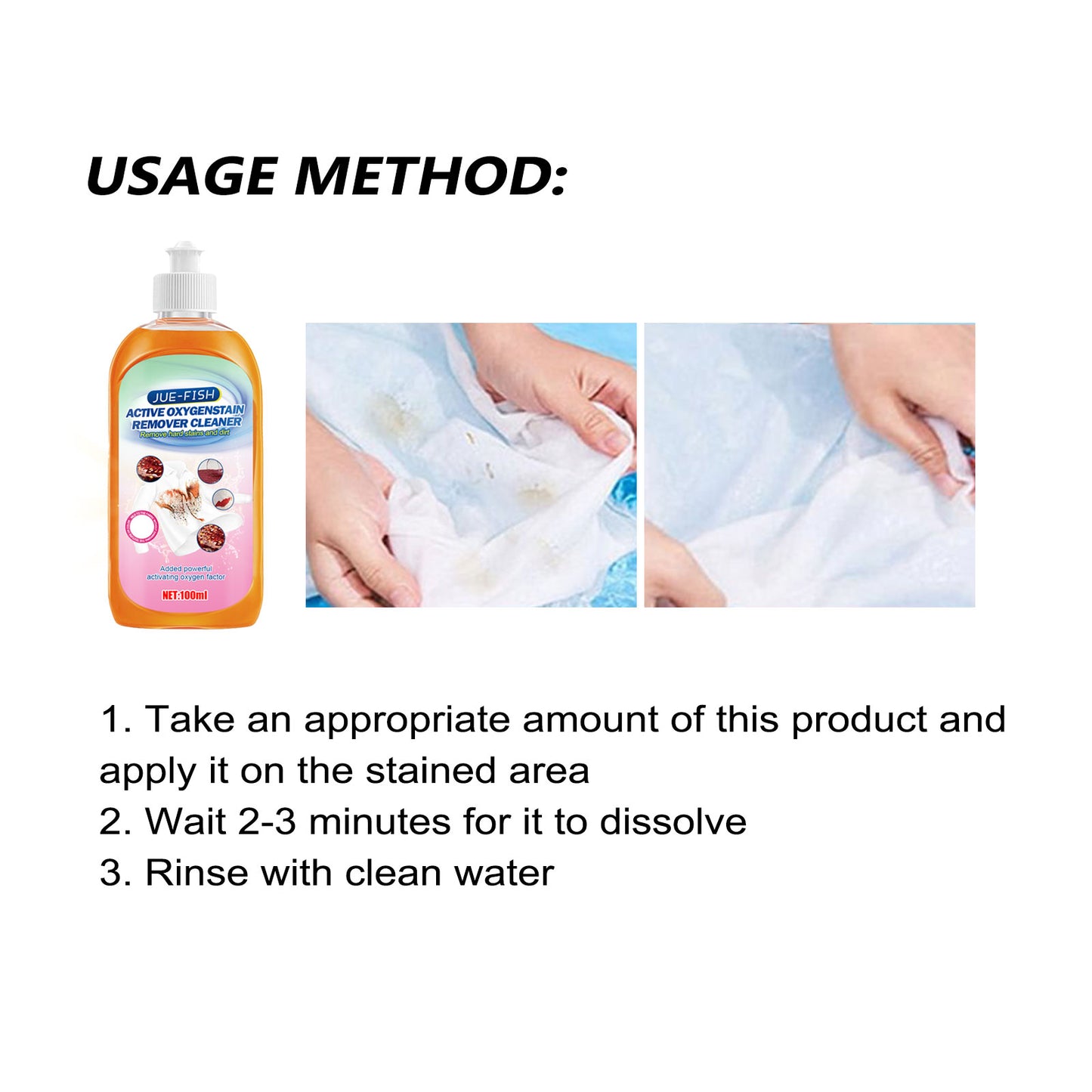 Clothes Stain Remover, Removes Stubborn Stains, Oil And Sweat Stains Laundry Cleaner