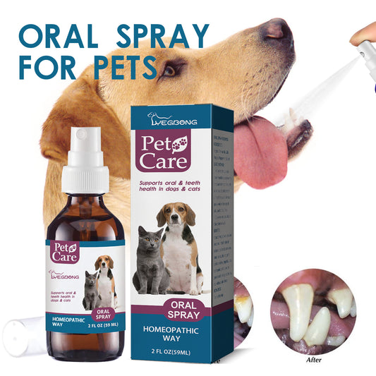 Pet Oral Cleaning Spray, Cats And Dogs Remove Tartar And Bad Breath Fresh Mouth Care Spray