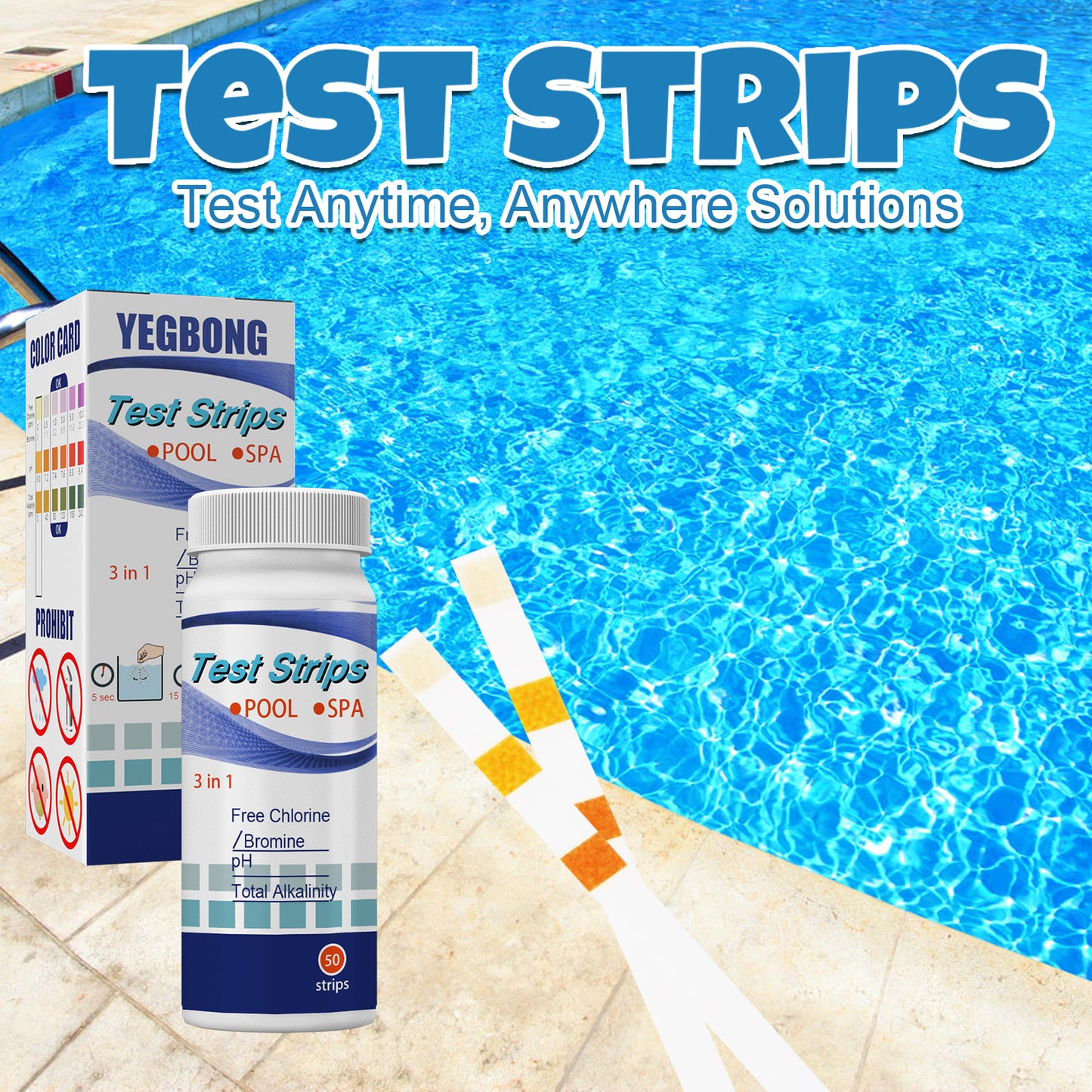 Test Strips, Swimming Pool Speed Residual Chloric Acid Base Number Total Alkalinity Total Hardness Water Quality Test Paper