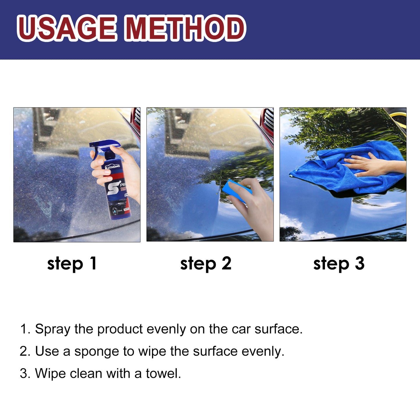 Car Coating Agent Spray, Car Paint Maintenance Paint Decontamination Brightening Nano Coating Spray Coating Agent