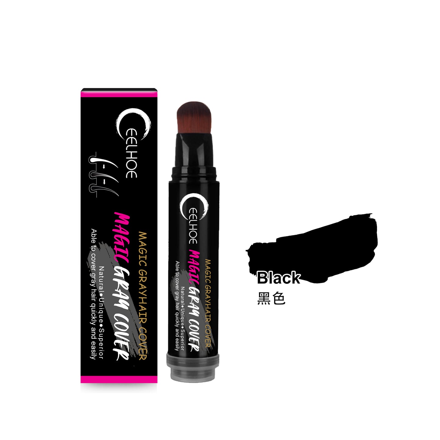 Disposable Plant Hair Stick, Hair Without Damage Repair Color Black Brown Quick White Hair Cover Stick
