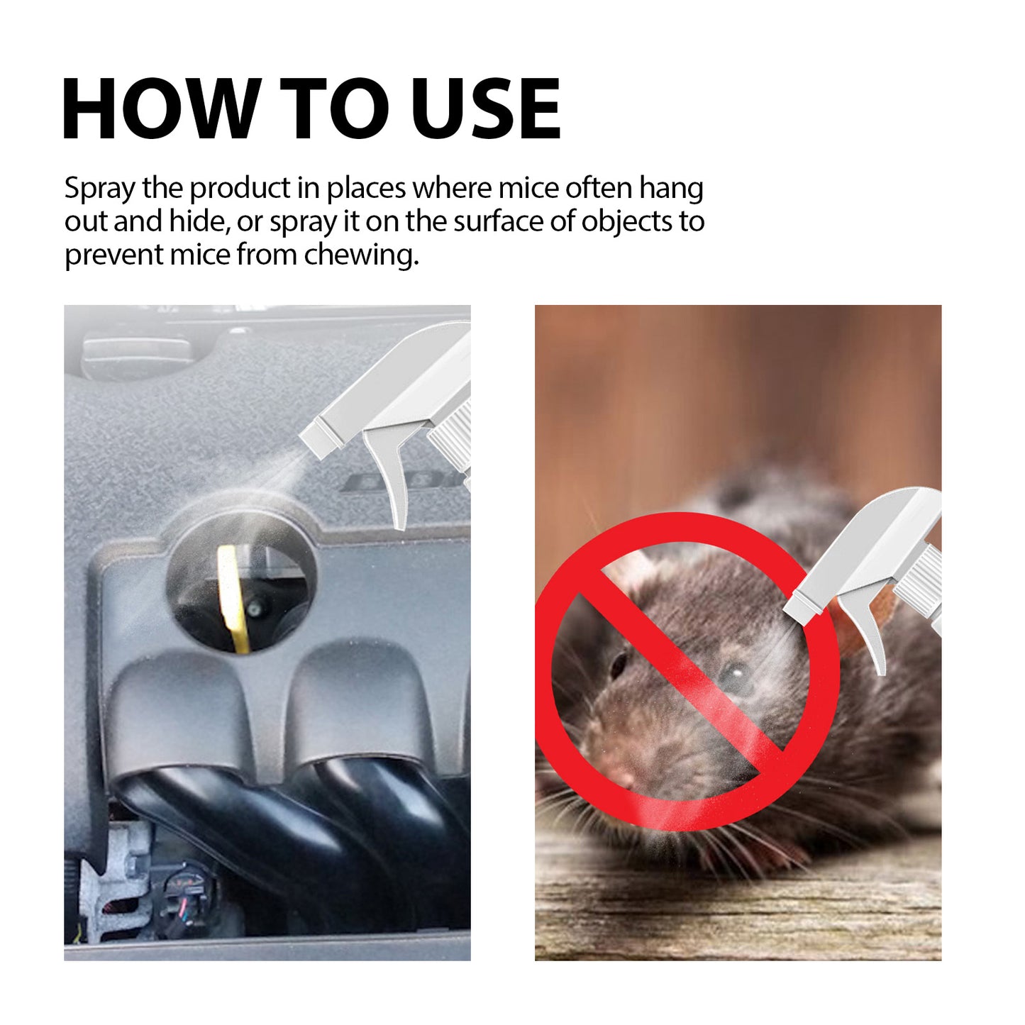 Mouse Repellent Spray, Household Gardening Rat-Repellent Rat-Repellent Solution Cockroach Repellent Mosquito Repellent Spray