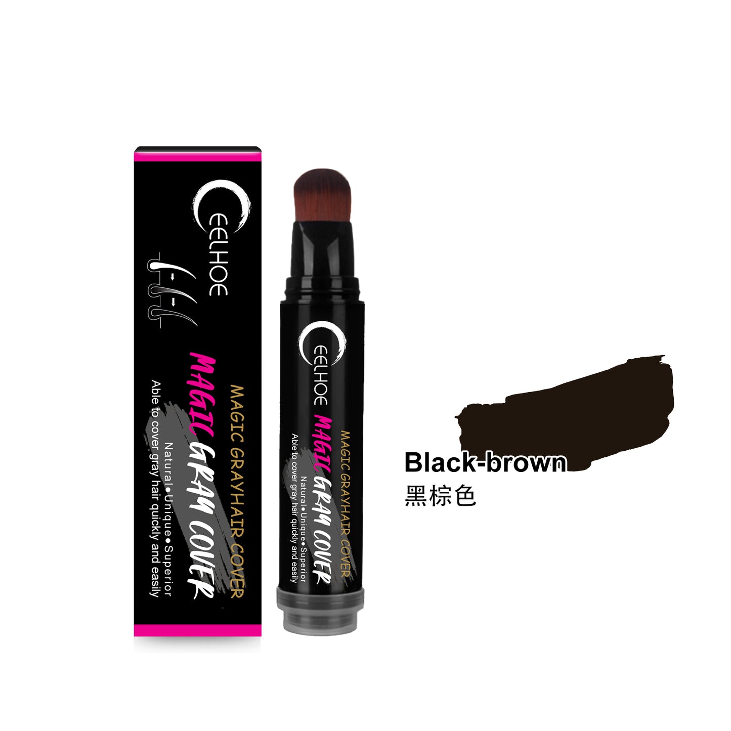 Disposable Plant Hair Stick, Hair Without Damage Repair Color Black Brown Quick White Hair Cover Stick