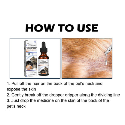 Pet Extracorporeal Insect Repellent Drops, Cats And Dogs Clean To Remove Ticks And Fleas Drops