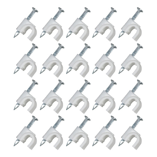 20PK COAX CABLE CLIPS WHT