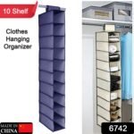 6742 10tier Multipurpose Storage Rack, Foldable, Collapsible Fabric Wardrobe Organiser for Clothes