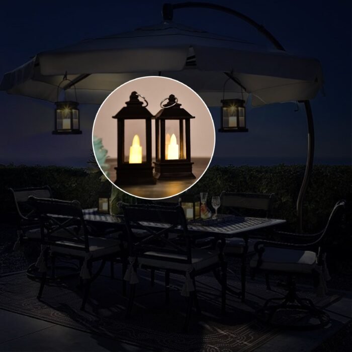 6555 Classic Style Lantern With Artificial Rustic Battery-Operated Flameless Candle Light For Home Decoration - Good For Indoor & Outdoor Use (Pack of 24)