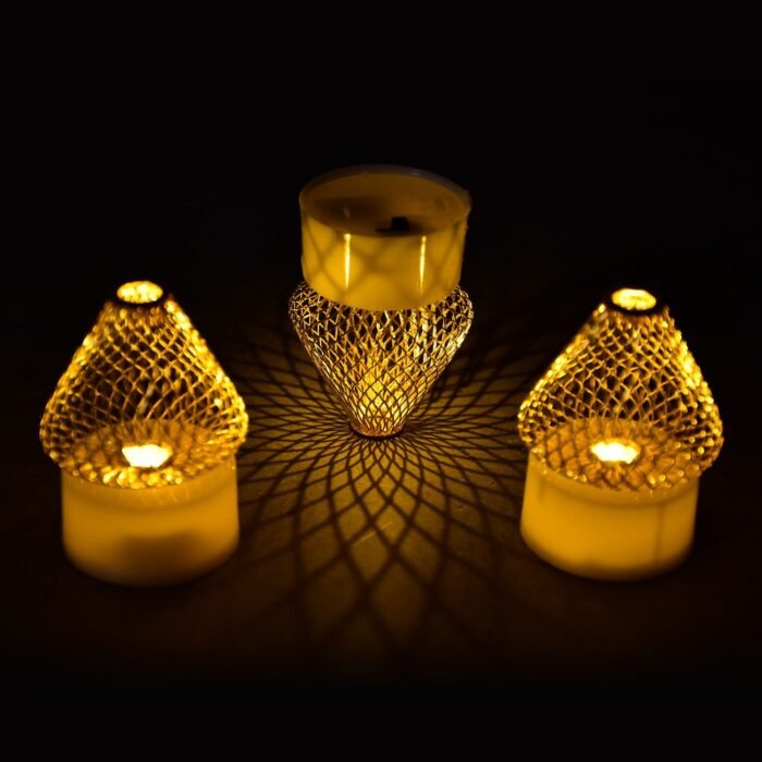 6551 12Pcs Flameless and Smokeless Decorative Candles Acrylic Led Tea Light Candle for Gifting, House, Light for Balcony, Room, Birthday, christmas, Festival, Events Decor Candles (12 Pieces)