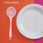 5429 1PC Food Grade Silicone Colander Shovel Strainers Spoon Colorful Kitchen Scoop Drainage Colanders (29cm)