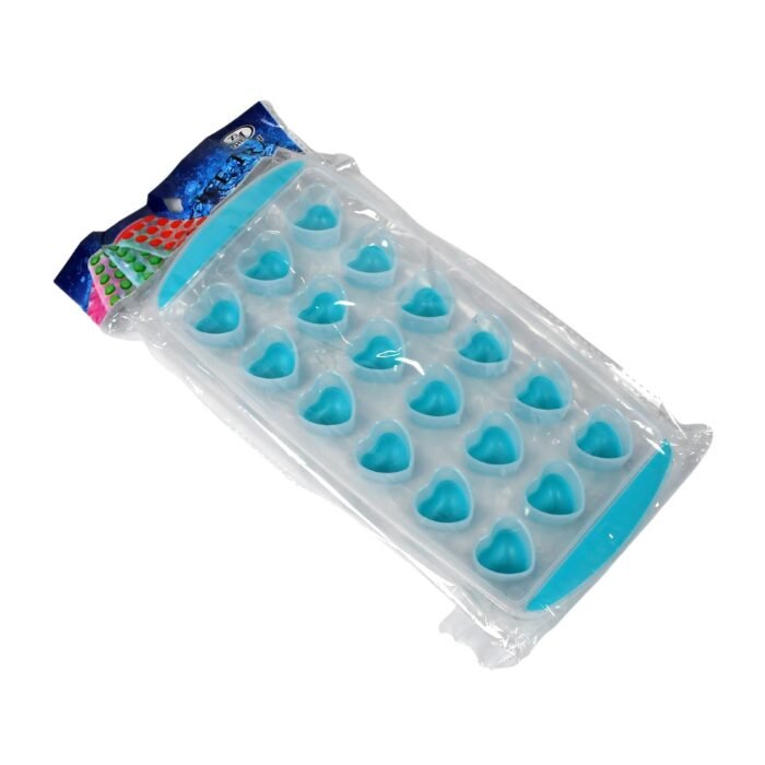 5352 Easy Push Premium POP-UP ice Tray, With Flexible Silicon Bottom and Lid, Heart Shape 18 Cube Trays