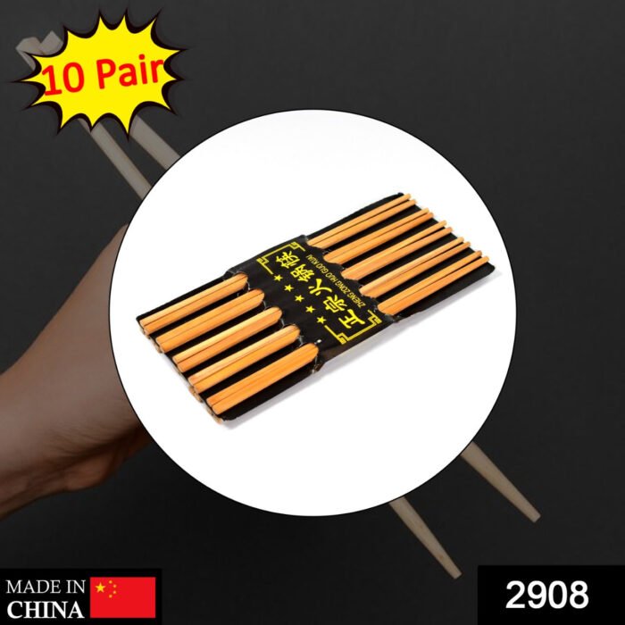 2908 10pair Chopsticks Set Lightweight Easy to Use Chop Sticks with Case for Sushi, Noodles and Other Asian Food