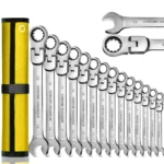 WOZOBUY Flex Head Ratcheting Wrench Set- Metric Ratchet Combination Wrenches CrV Gear Spanner Set Car Key Wrench Repair Tool Set 1