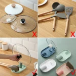 1pcs Polychrome Foldable Nordic Style Pot Holder Lid Shovel Storage Rack Practical Multifunctional Utensils for Kitchen Supplies 4