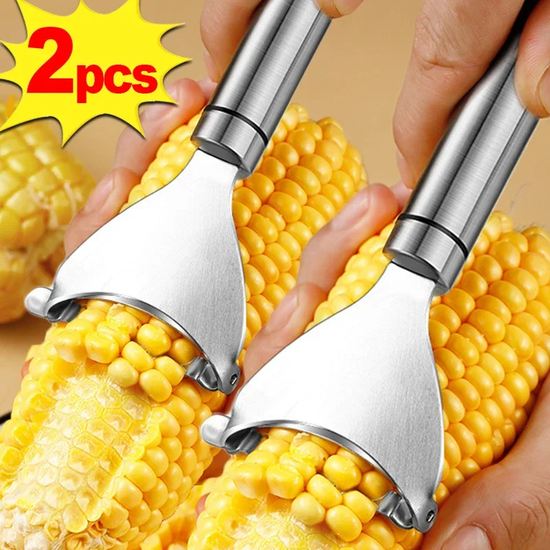 Stainless Steel Corn Peeler Serrated Corn Stripper Peelers Cob Shaver Planer Thresher Cutter Kitchen Fruit Vegetable Gadget Tool 1